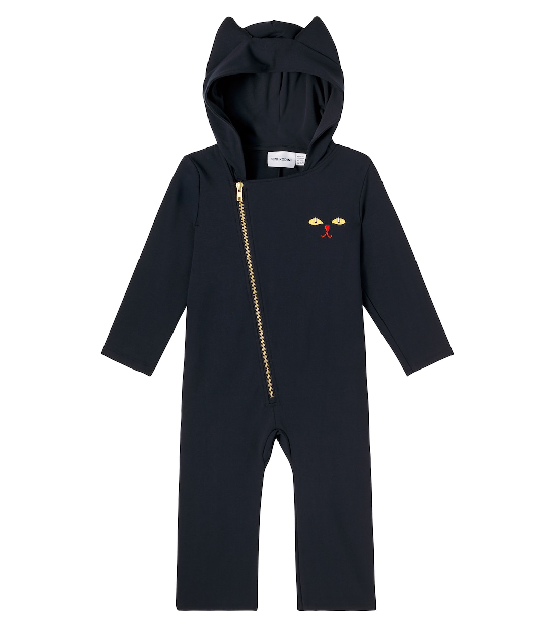 Catsuit asymmetric cotton-blend jumpsuit | Mini Rodini