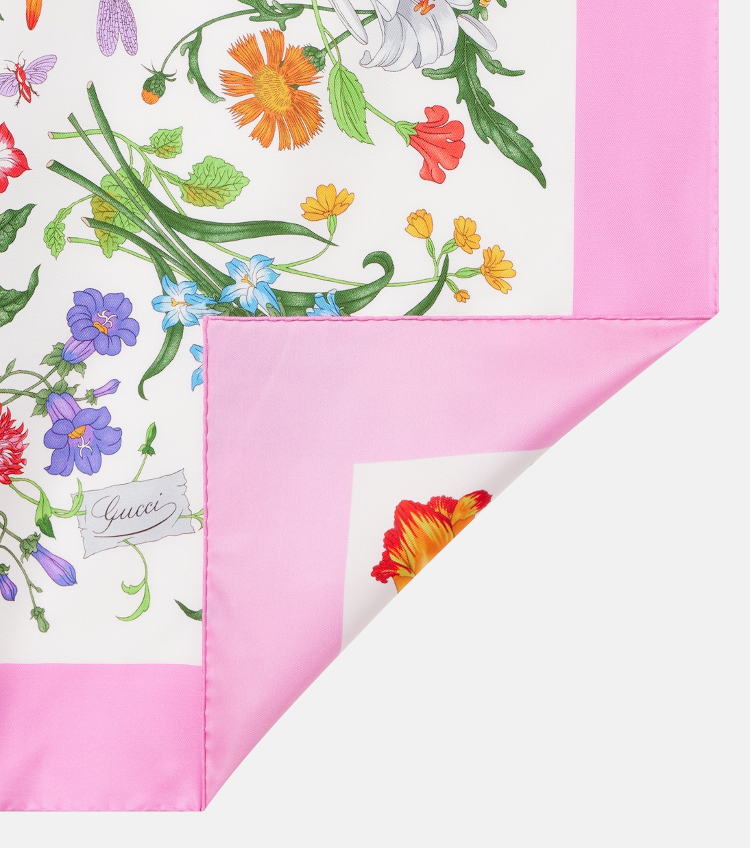Floral silk twill scarf | Gucci