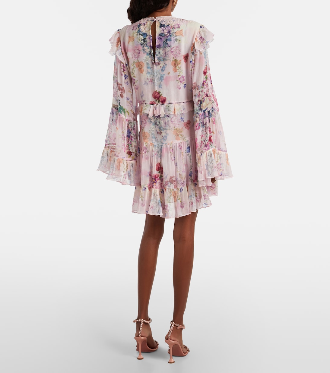 Embellished floral silk chiffon minidress | Camilla