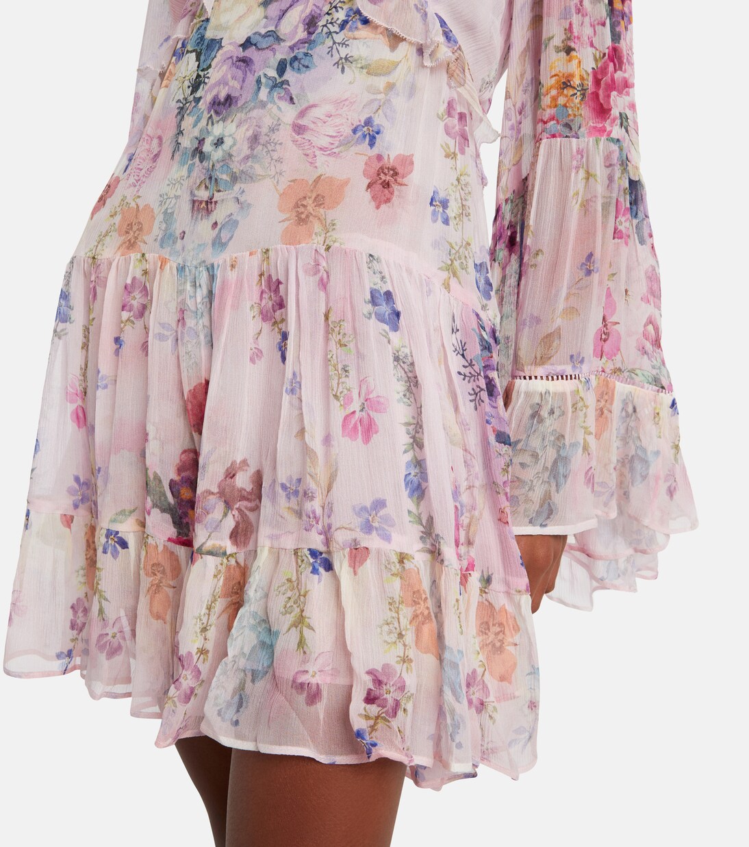 Embellished floral silk chiffon minidress | Camilla