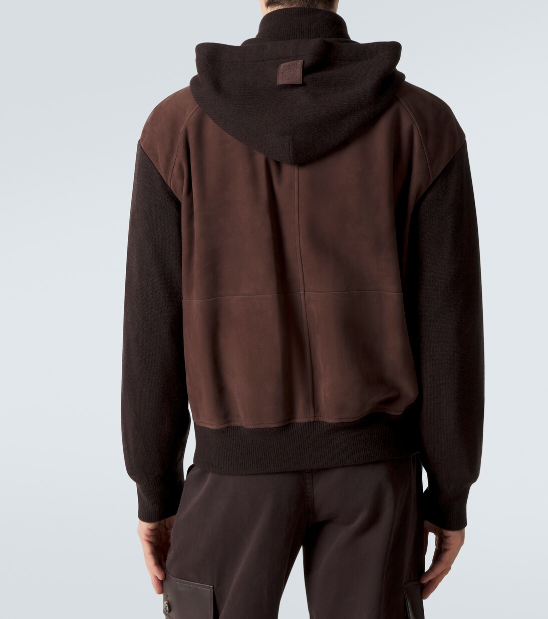 Paneled suede zip-up hoodie | Loewe