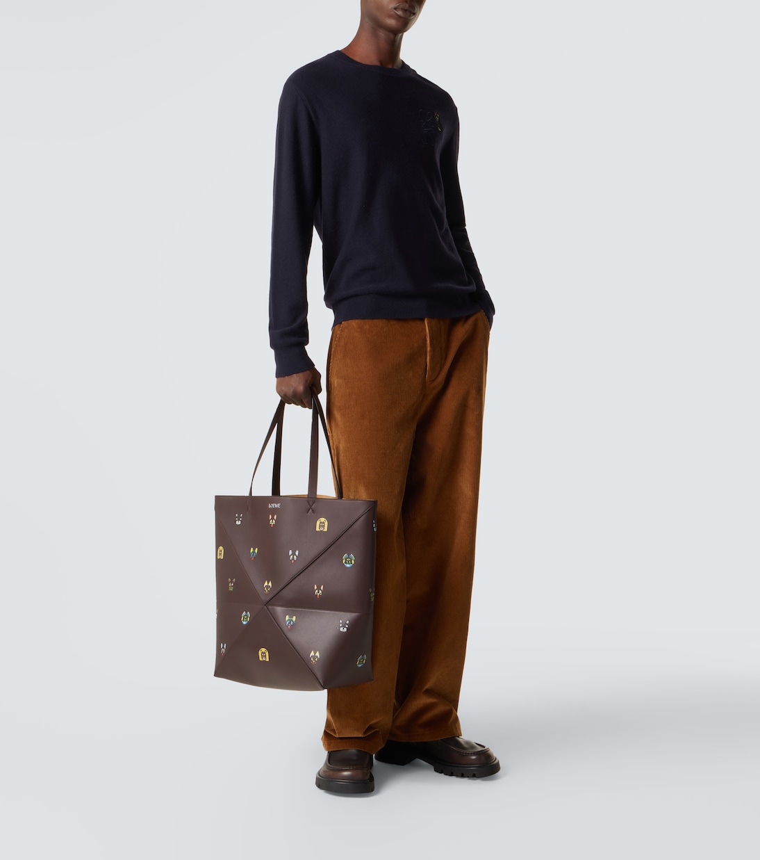 x Louis Wain Puzzle Fold Cats leather tote bag | Loewe