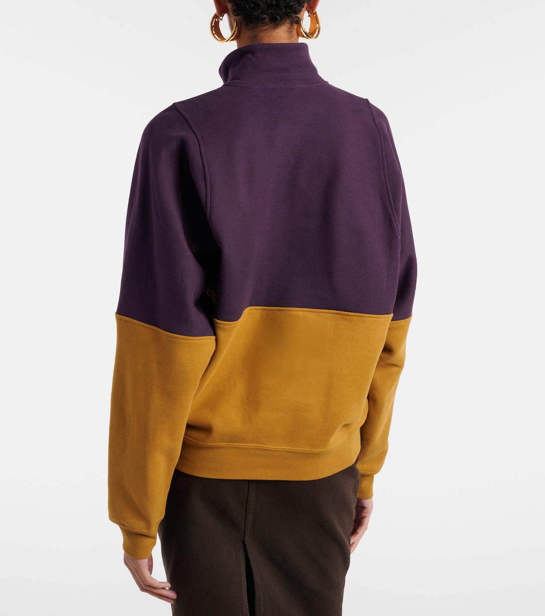Colorblocked cotton fleece sweatshirt | Saint Laurent