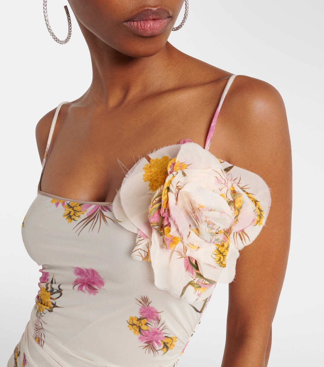 Floral-appliqué floral jersey maxi dress | Blumarine