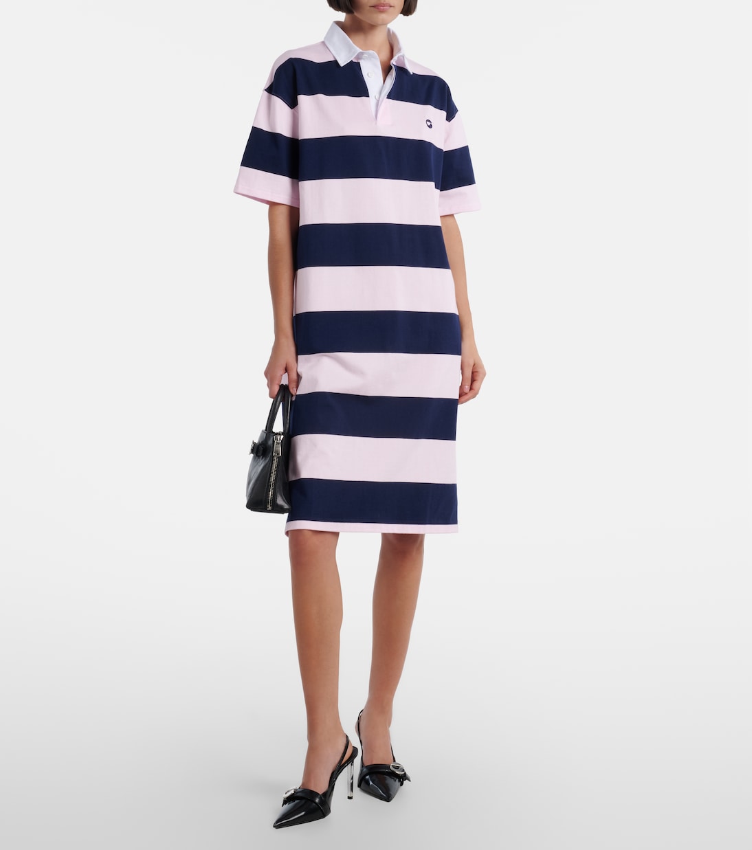 Striped cotton polo dress | Coperni