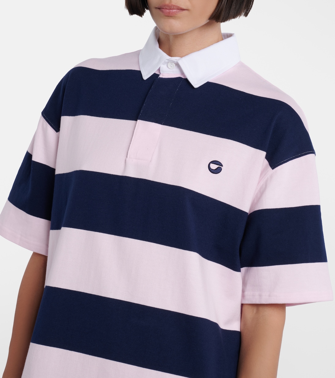 Striped cotton polo dress | Coperni