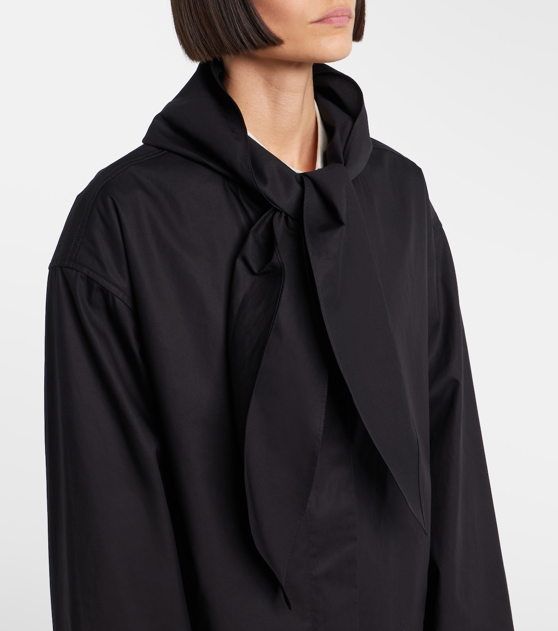 Scarf-detail cotton jacket | Toteme