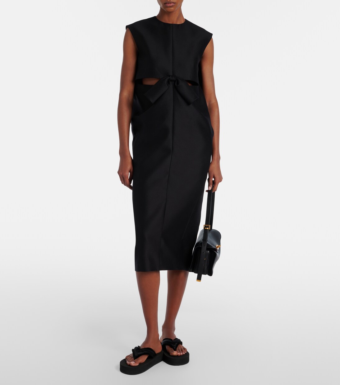 Cushy fringed satin platform thong sandals | Balenciaga