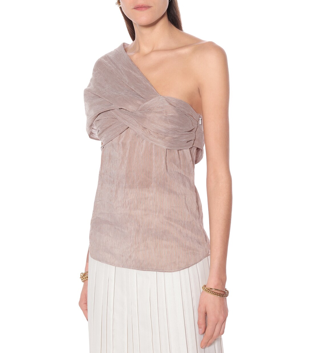Striped linen-blend top | Chloé