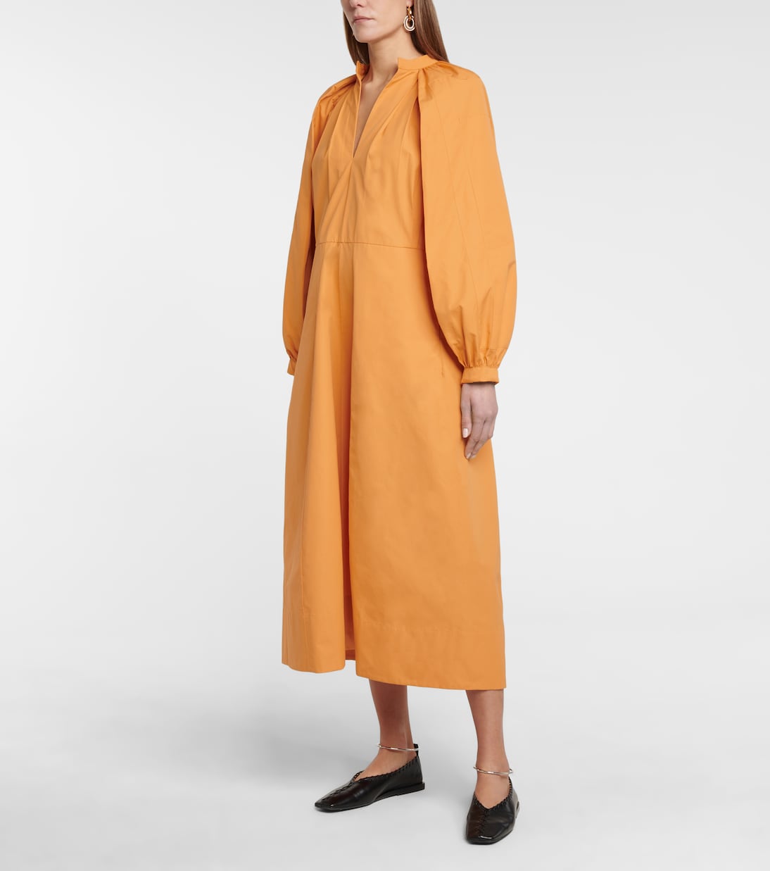 Midikleid aus Baumwollpopeline | Jil Sander