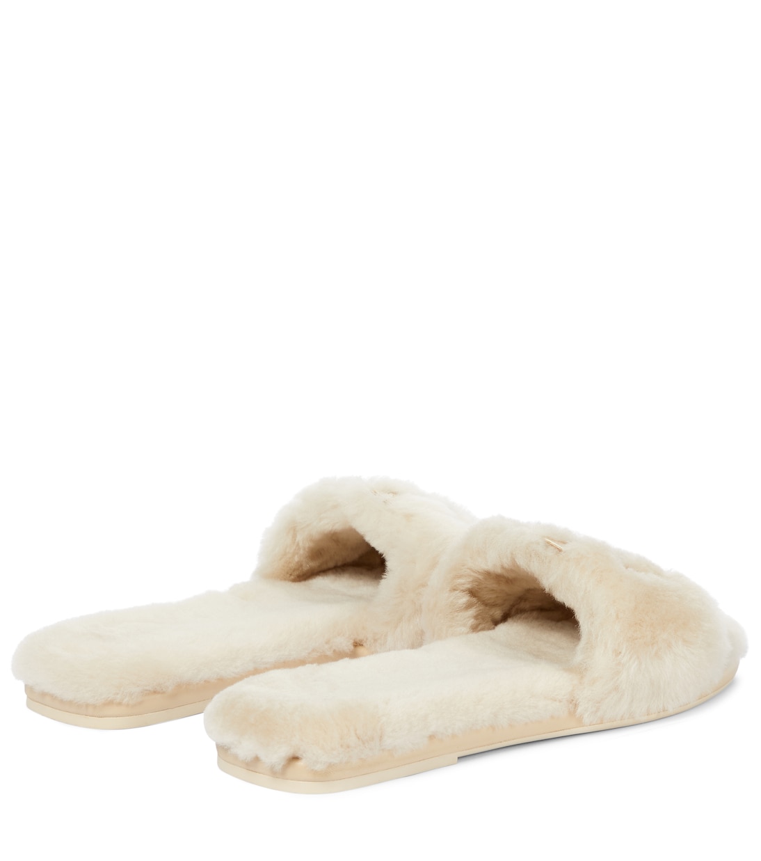 Double T shearling slides | Tory Burch