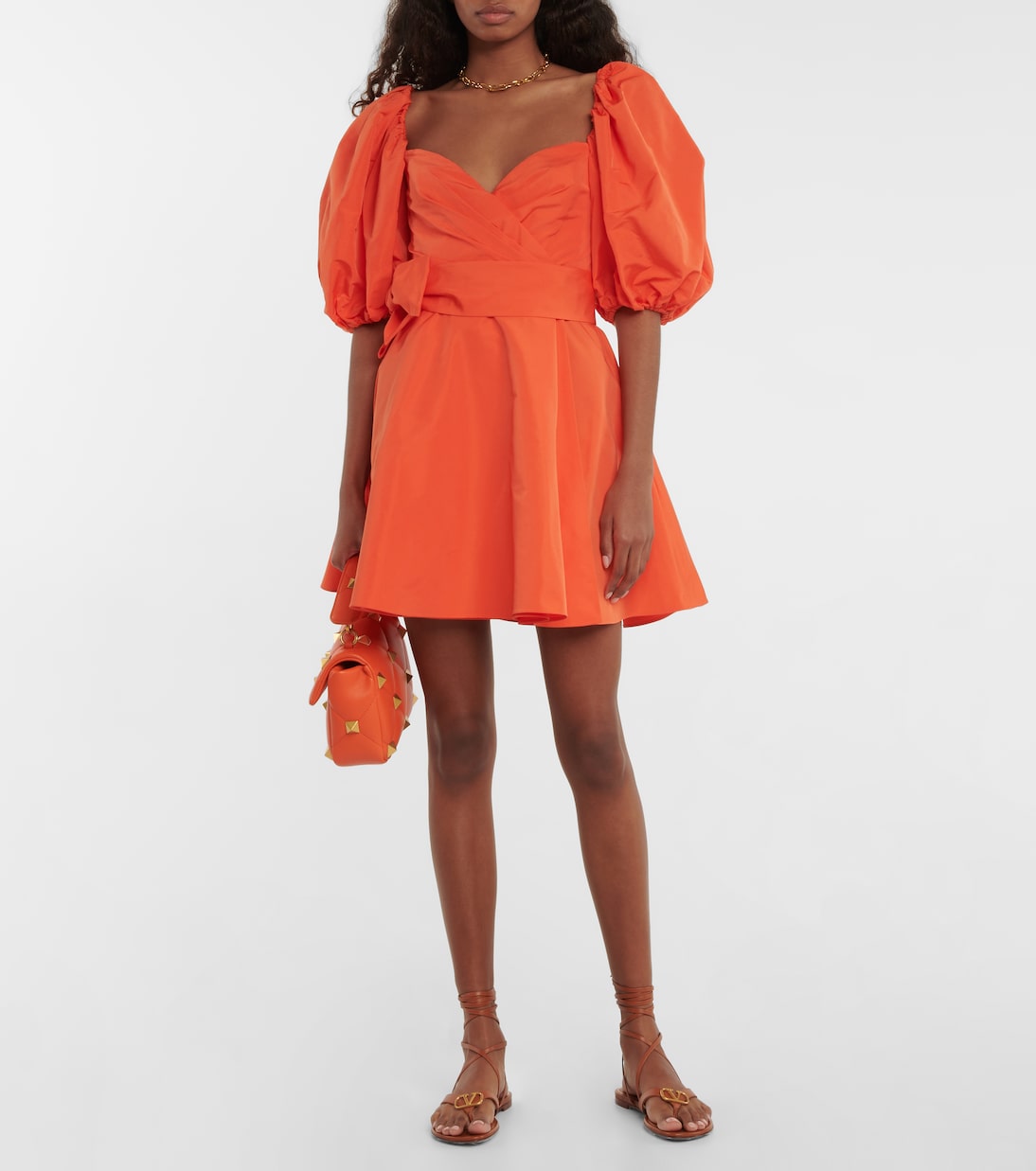 Bow-detail taffeta minidress | Valentino