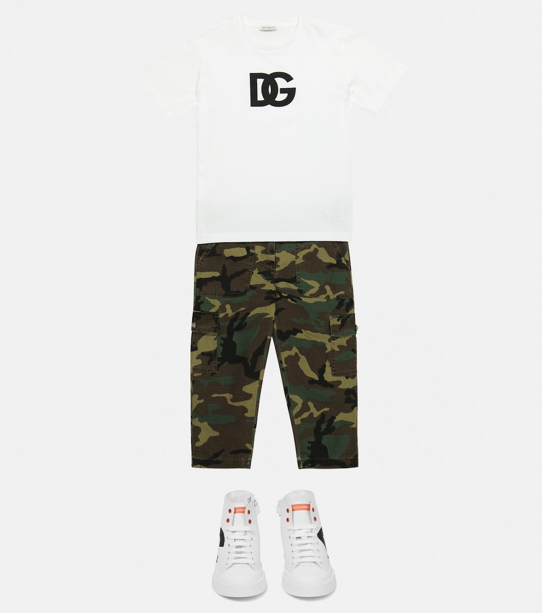 Bedruckte Cargohose aus Baumwolle | Dolce&Gabbana Kids