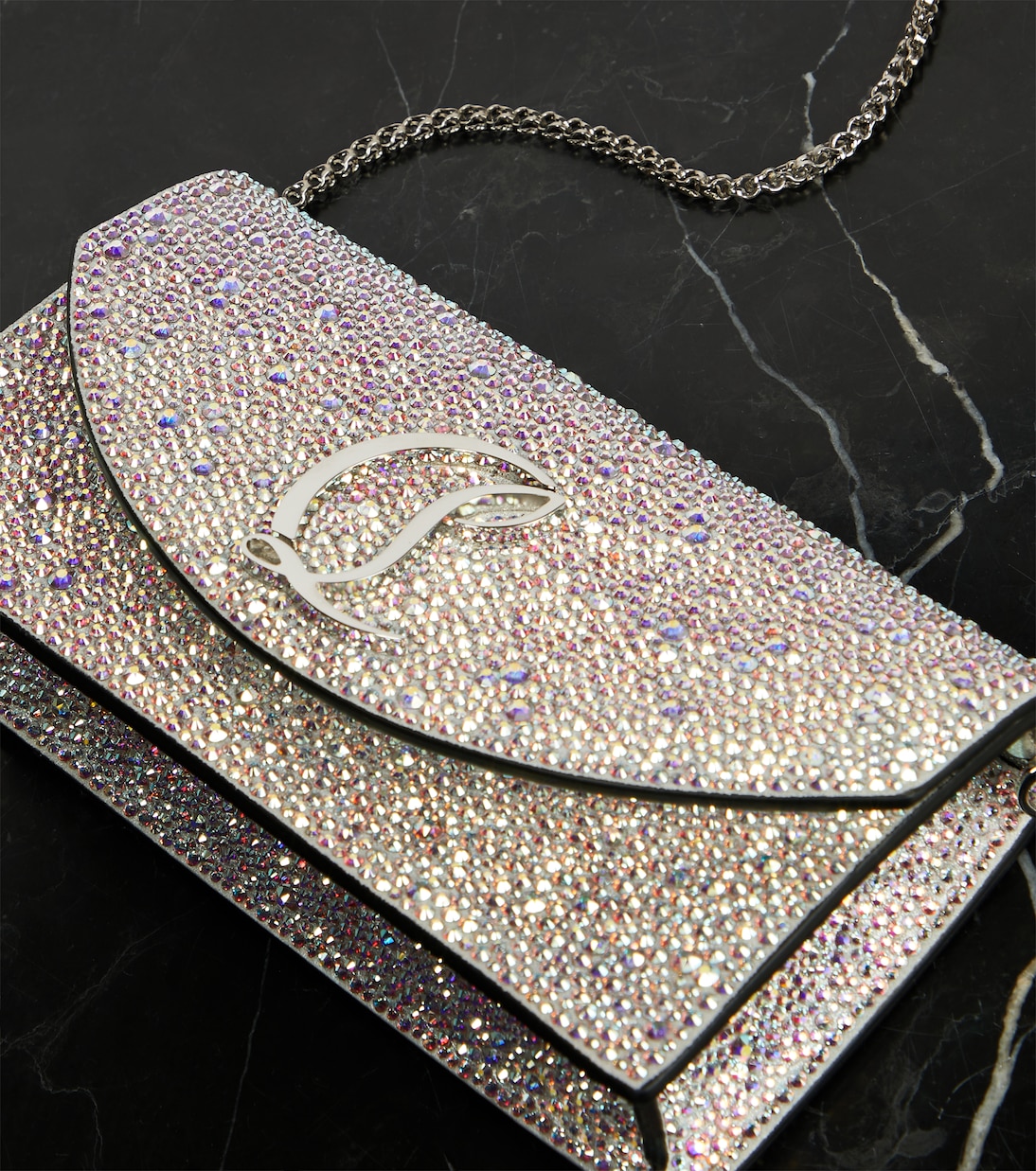 Clutch Loubi54 aus Leder mit Kristallen | Christian Louboutin
