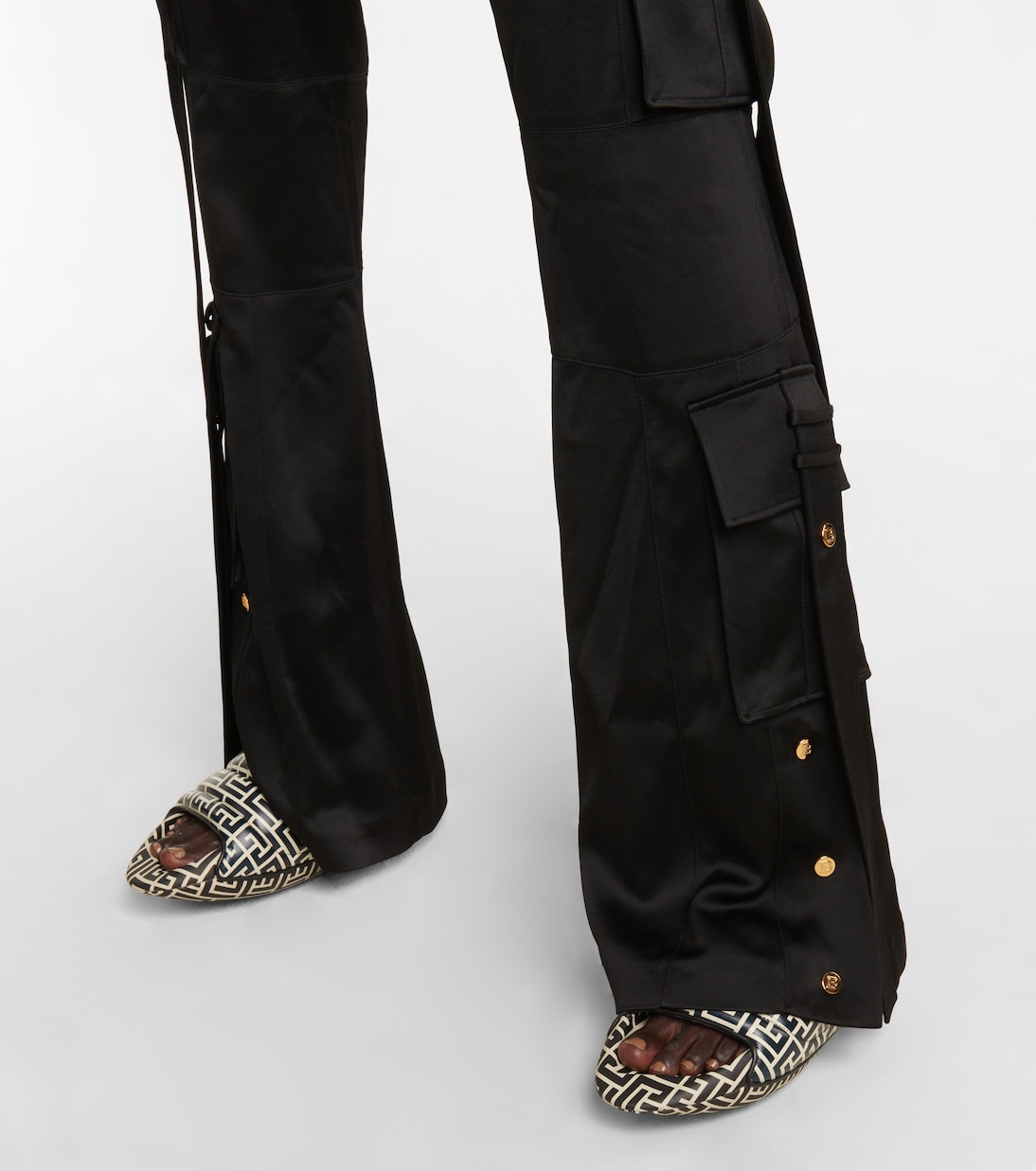 صندل من الجلد بطبعة لوغو B-IT | Balmain