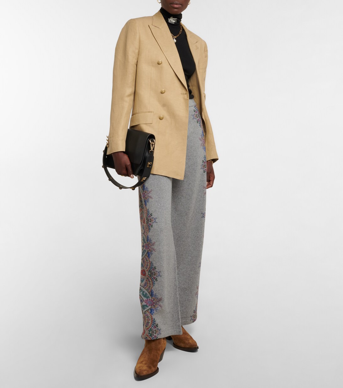 Pantalon ample à taille haute à fleurs | Etro