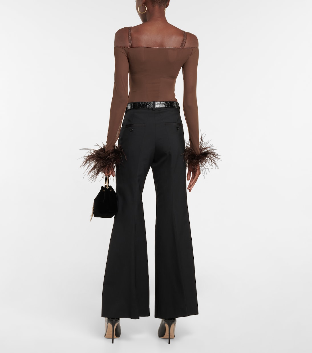 Body in mesh con piume | Oséree