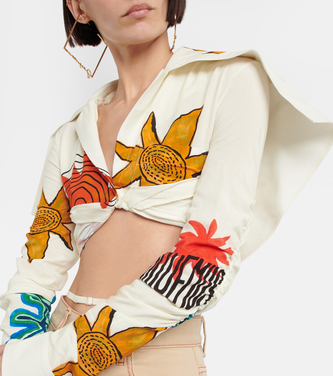 La Chemise Meio printed cropped shirt | Jacquemus