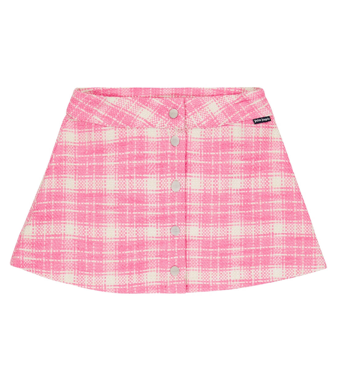 Gonna in tweed di misto cotone a quadri | Palm Angels Kids