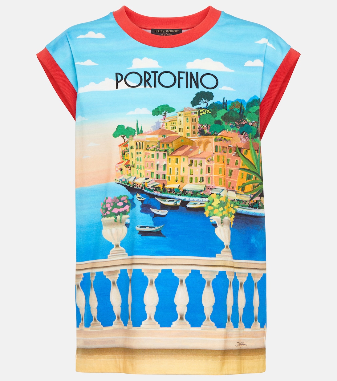 Portofino printed cotton jersey T-shirt | Dolce&Gabbana