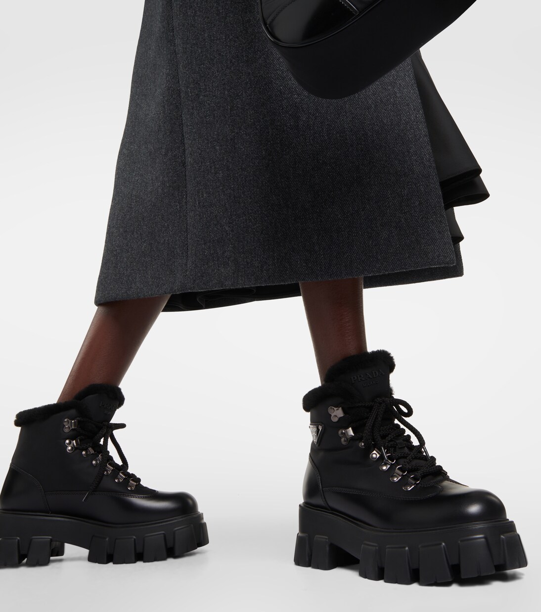Prada lace up combat boots outlet