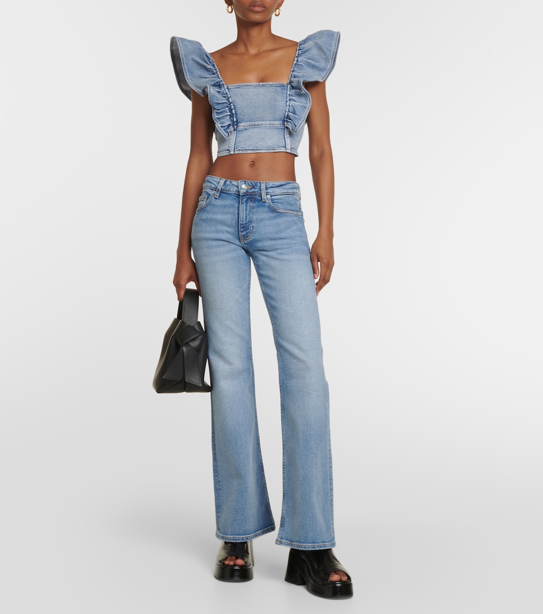 Jeans flared de tiro medio | Ganni