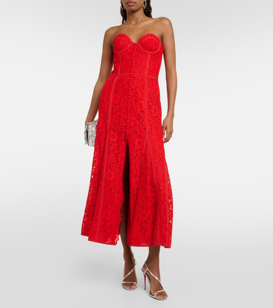 Midikleid Sharie aus Spitze | Costarellos