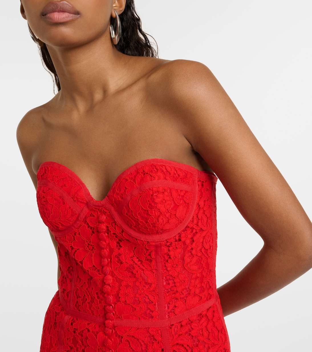 Midikleid Sharie aus Spitze | Costarellos