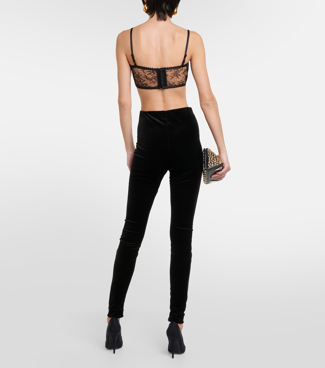 Legging à taille haute en velours | Wardrobe.NYC