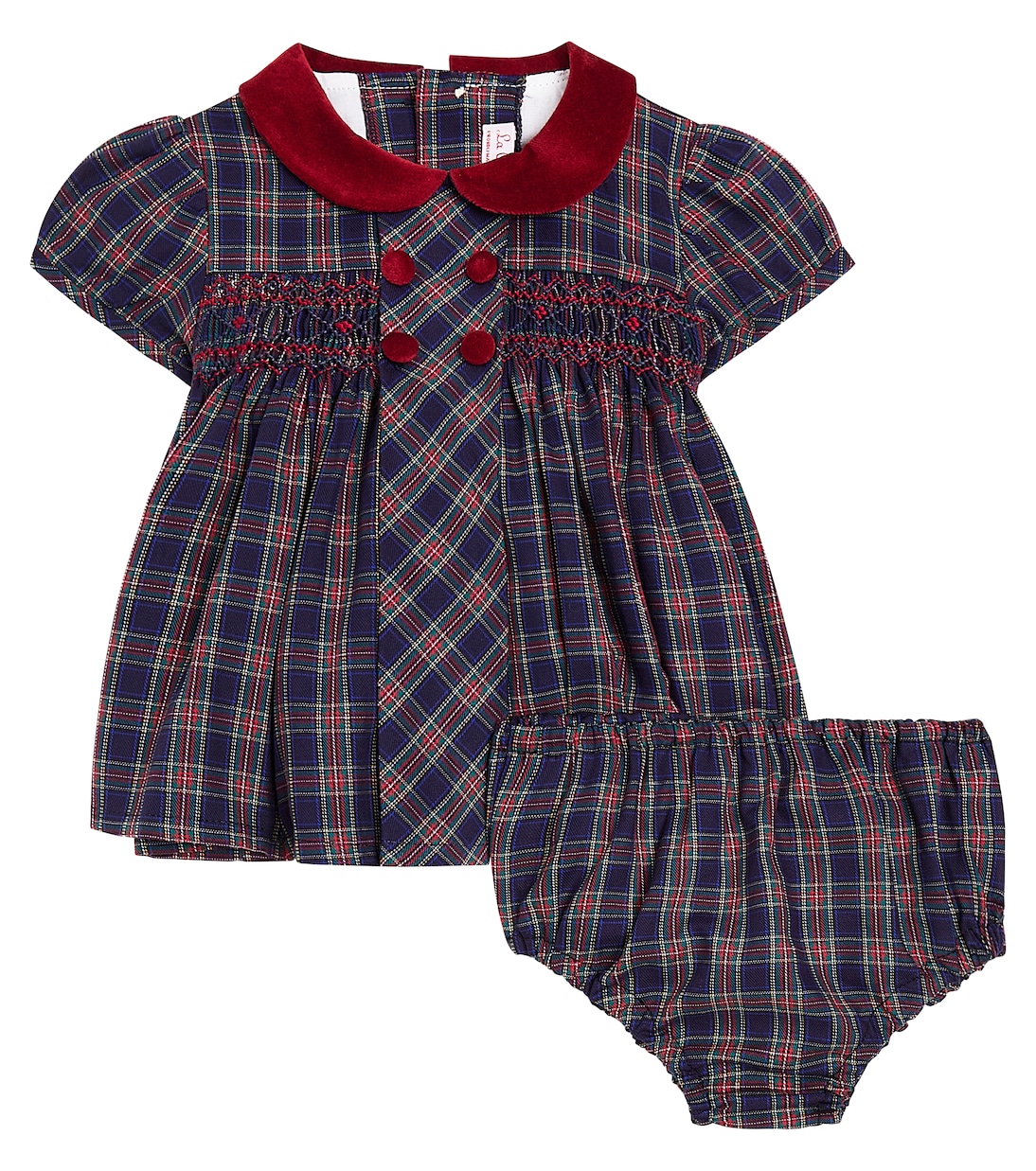 Bébé – Combi-short Arcadia en coton à carreaux | La Coqueta