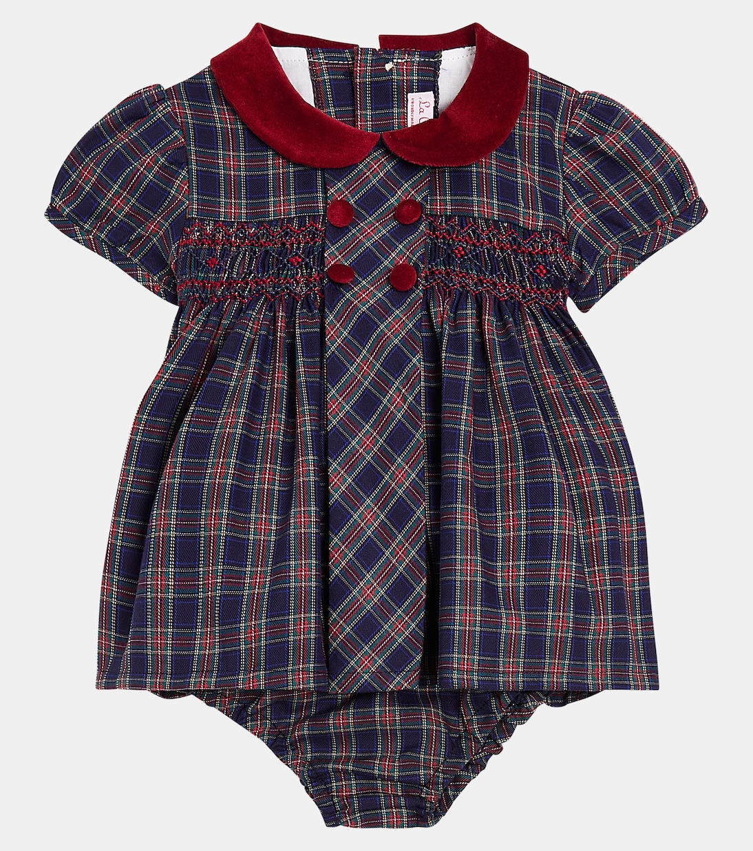 Bébé – Combi-short Arcadia en coton à carreaux | La Coqueta