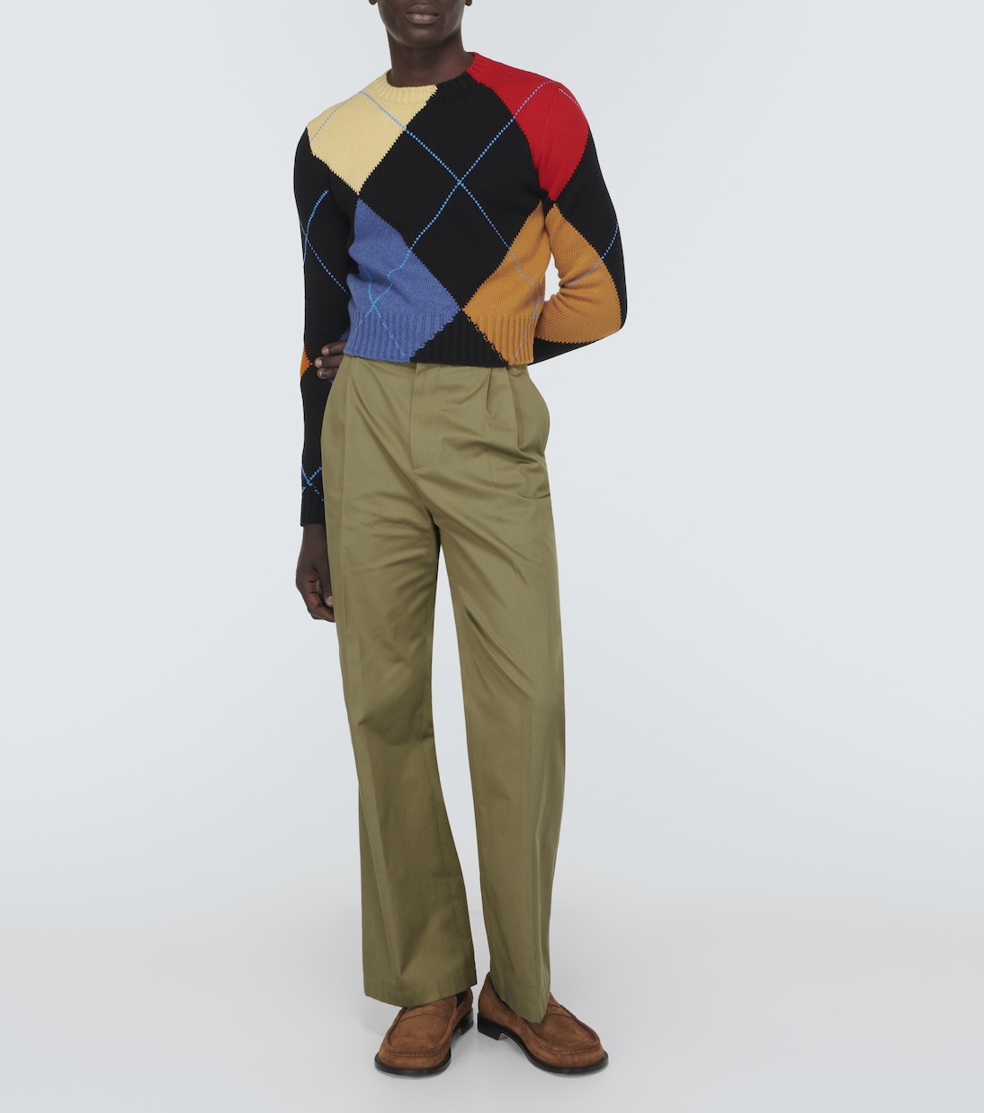 Pantalones anchos de algodón plisados | Loewe