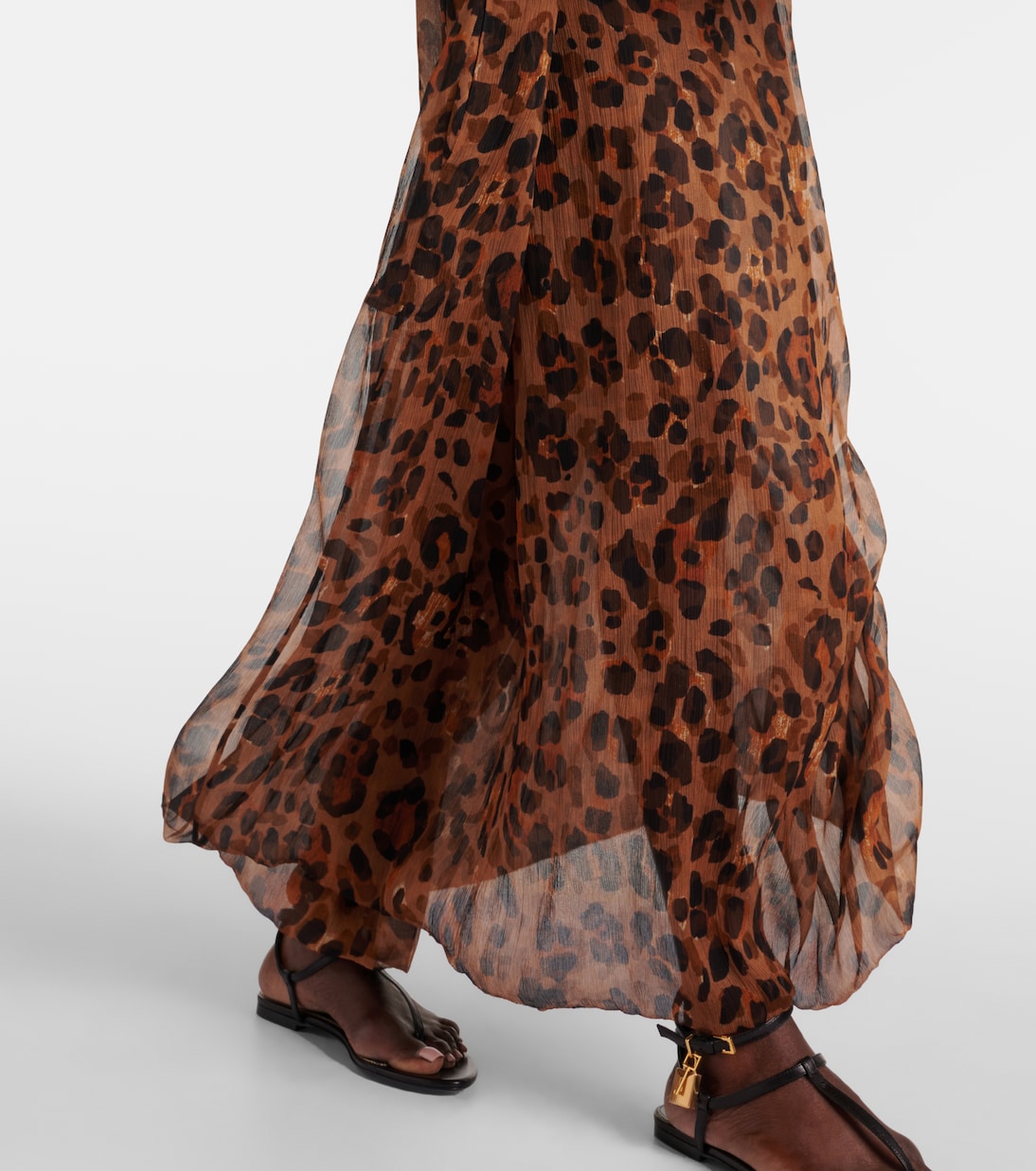 Leopard-print off-shoulder silk maxi dress | Dodo Bar Or