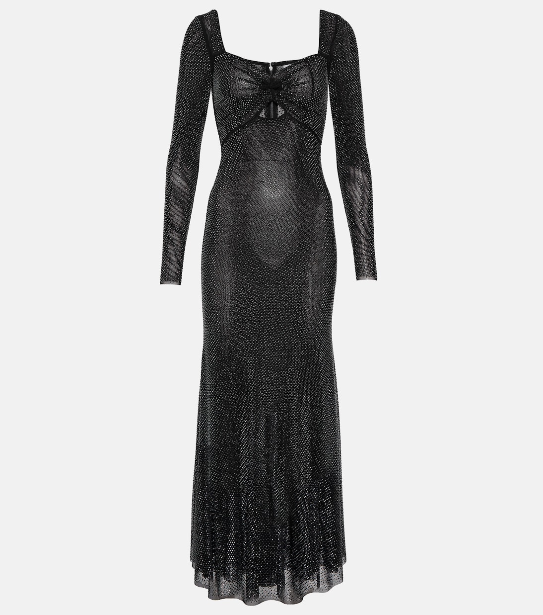 Crystal-embellished mesh midi dress | Self-Portrait