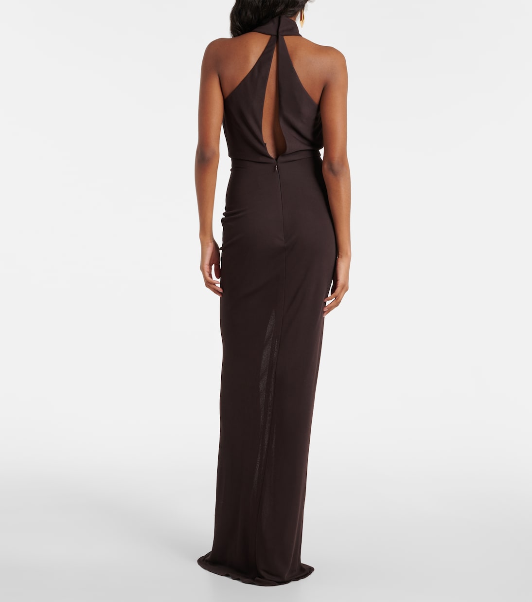 Cutout halterneck sablé jersey gown | Tom Ford