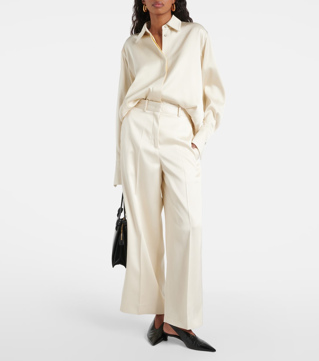 Pantaloni a gamba larga in raso | Jil Sander