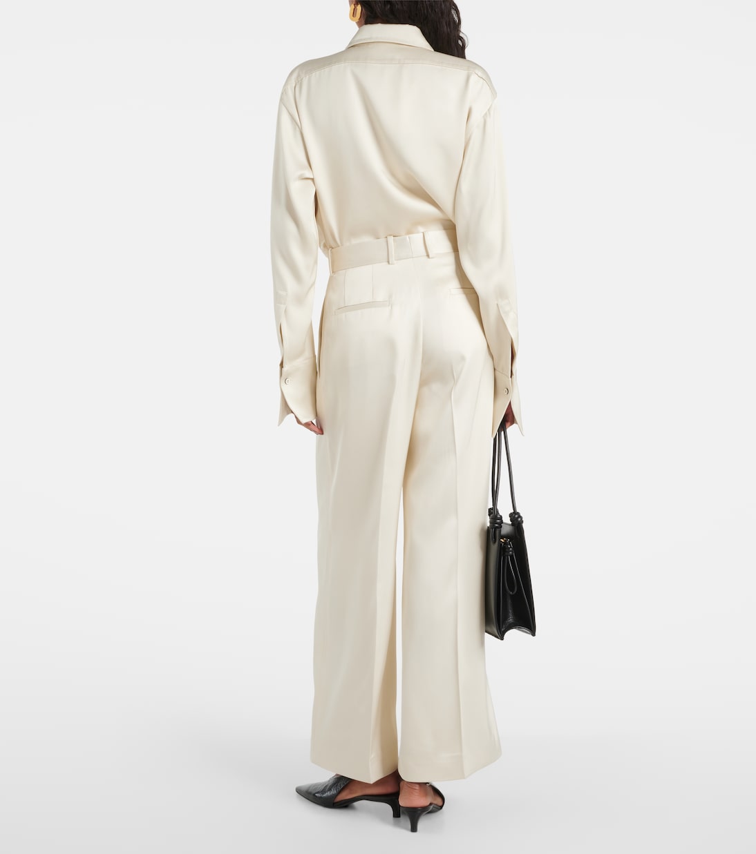 Pantaloni a gamba larga in raso | Jil Sander