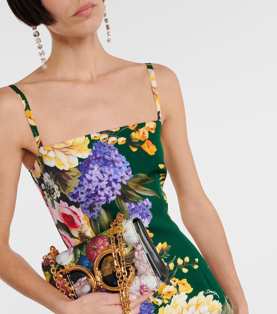 Vestido midi de cady de mezcla de seda | Dolce&Gabbana