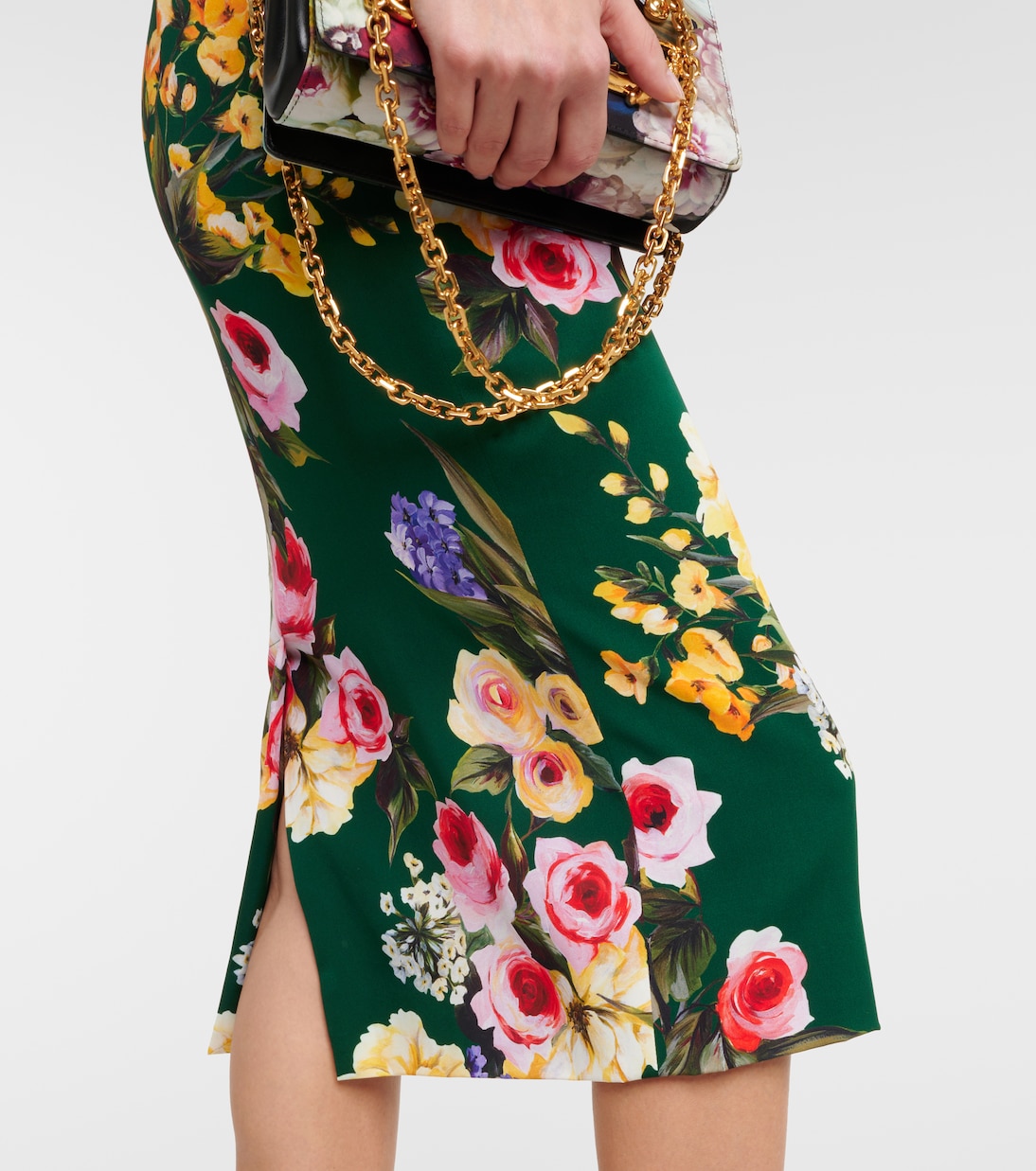 Vestido midi de cady de mezcla de seda | Dolce&Gabbana