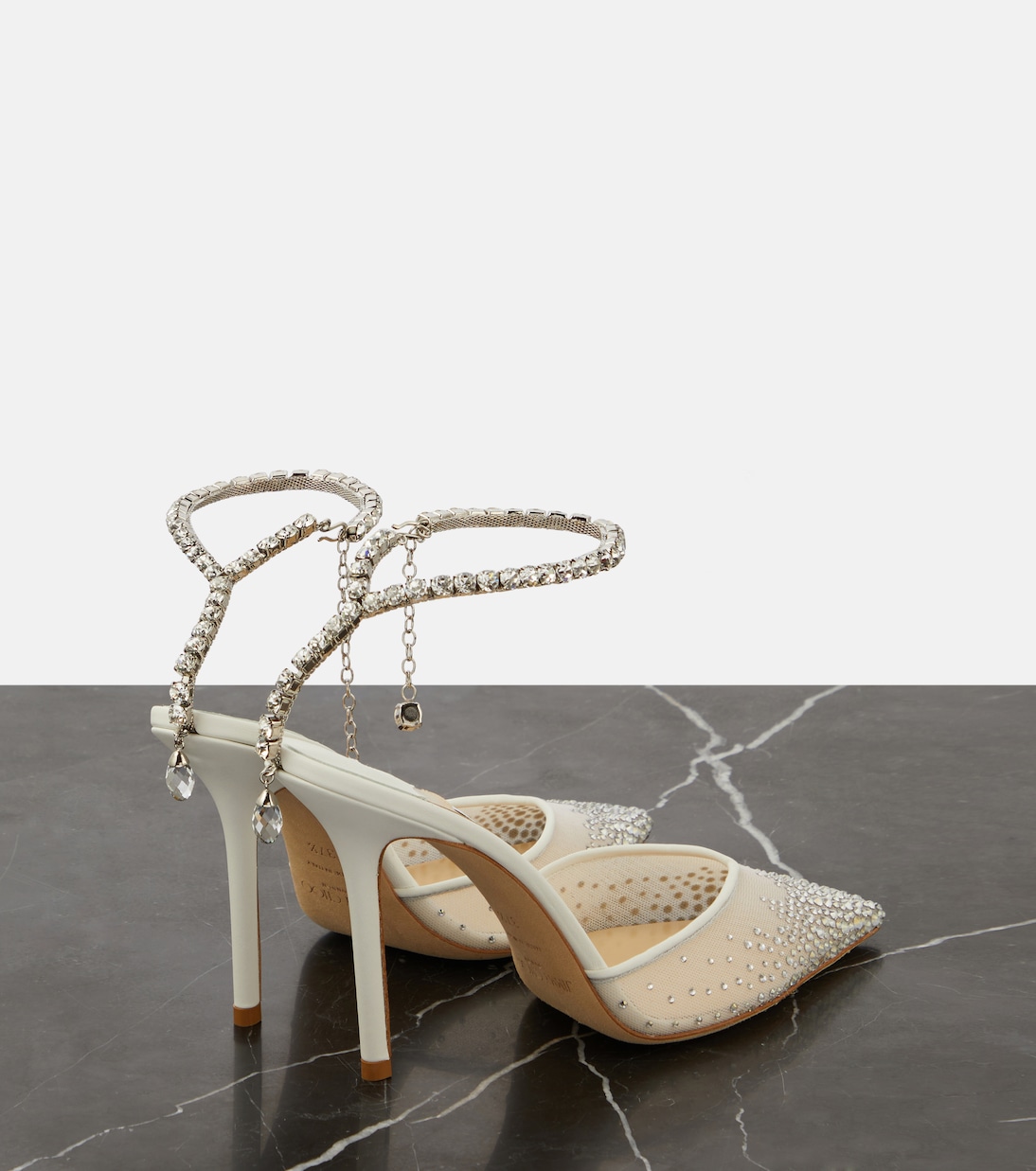Pumps Saeda 100 in raso con decorazioni | Jimmy Choo