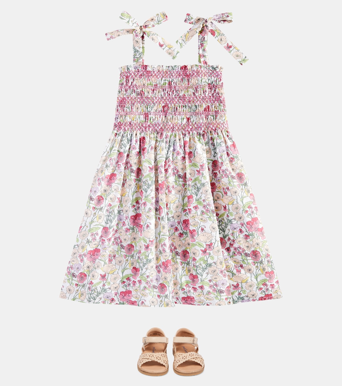 Evelia floral smocked cotton dress | La Coqueta