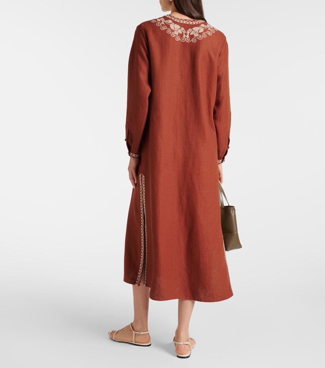 Bestickter Kaftan Faye aus Leinen | Loro Piana