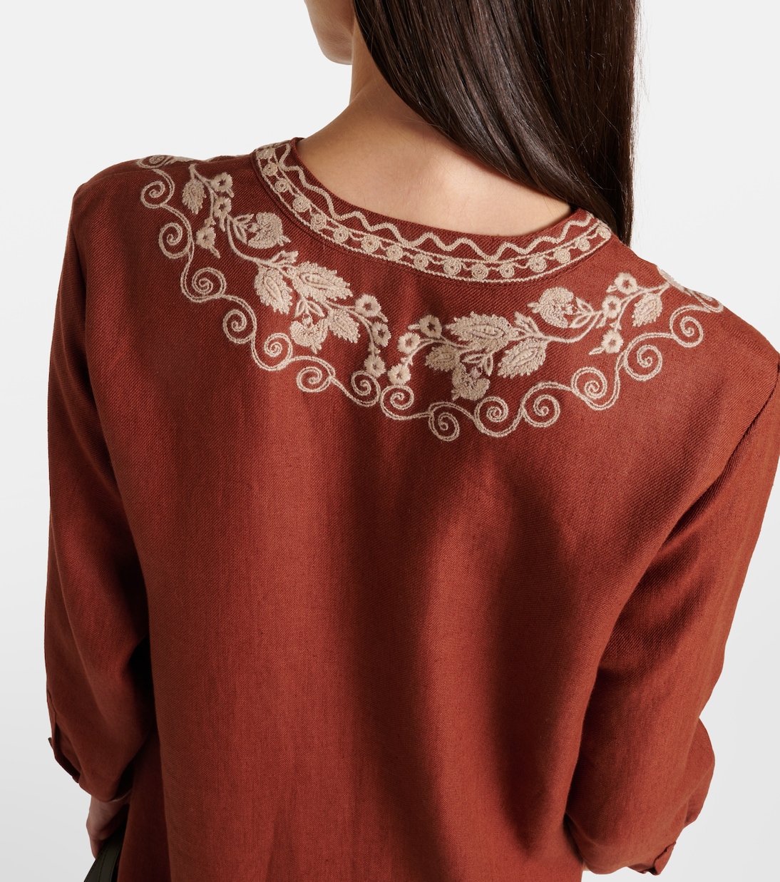 Bestickter Kaftan Faye aus Leinen | Loro Piana