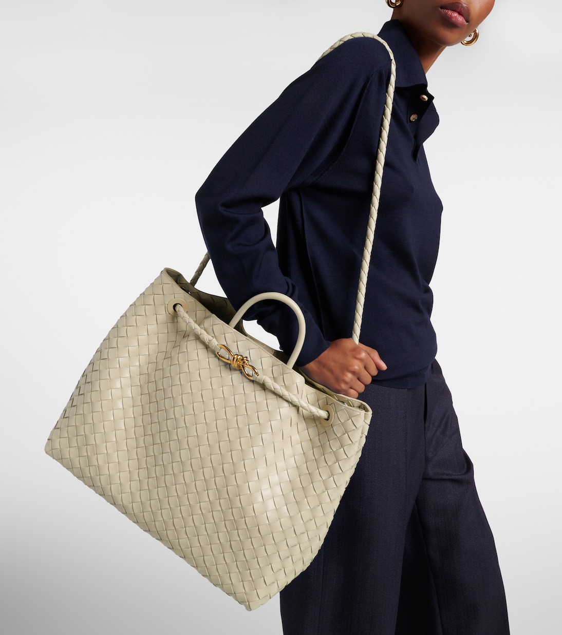 Sac Andiamo Large en cuir Intrecciato  | Bottega Veneta