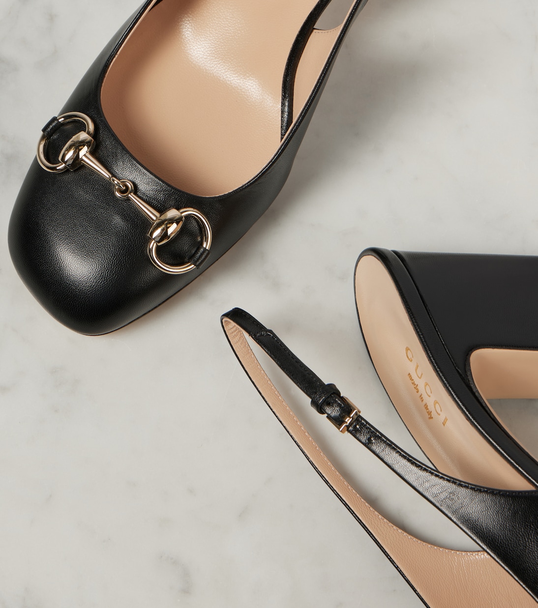 Horsebit leather slingback pumps | Gucci