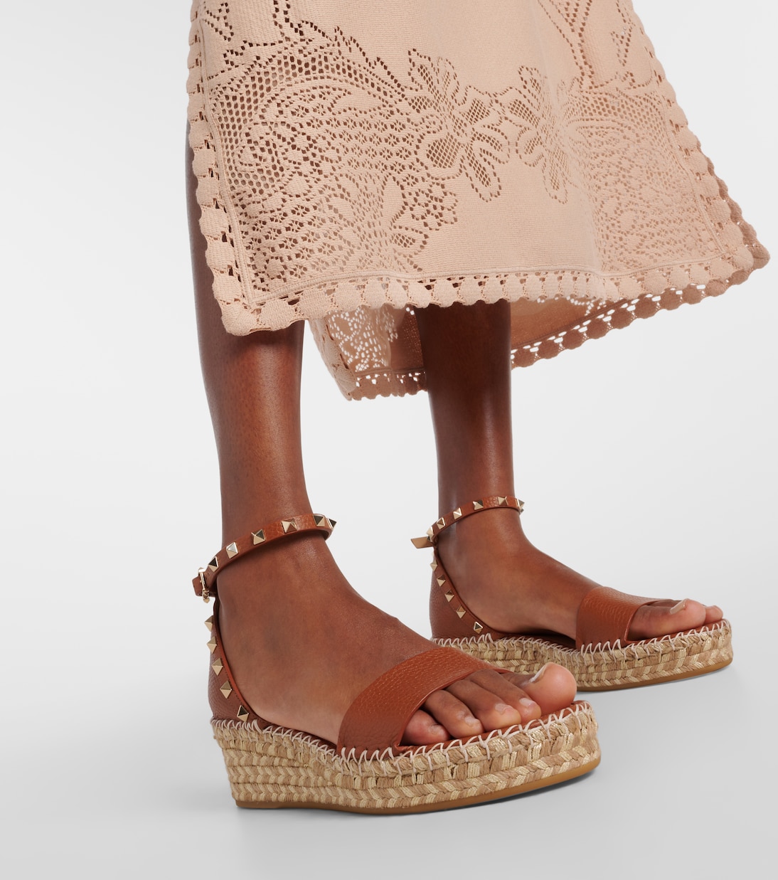 Espadrilles Rockstud 55 en cuir | Valentino Garavani
