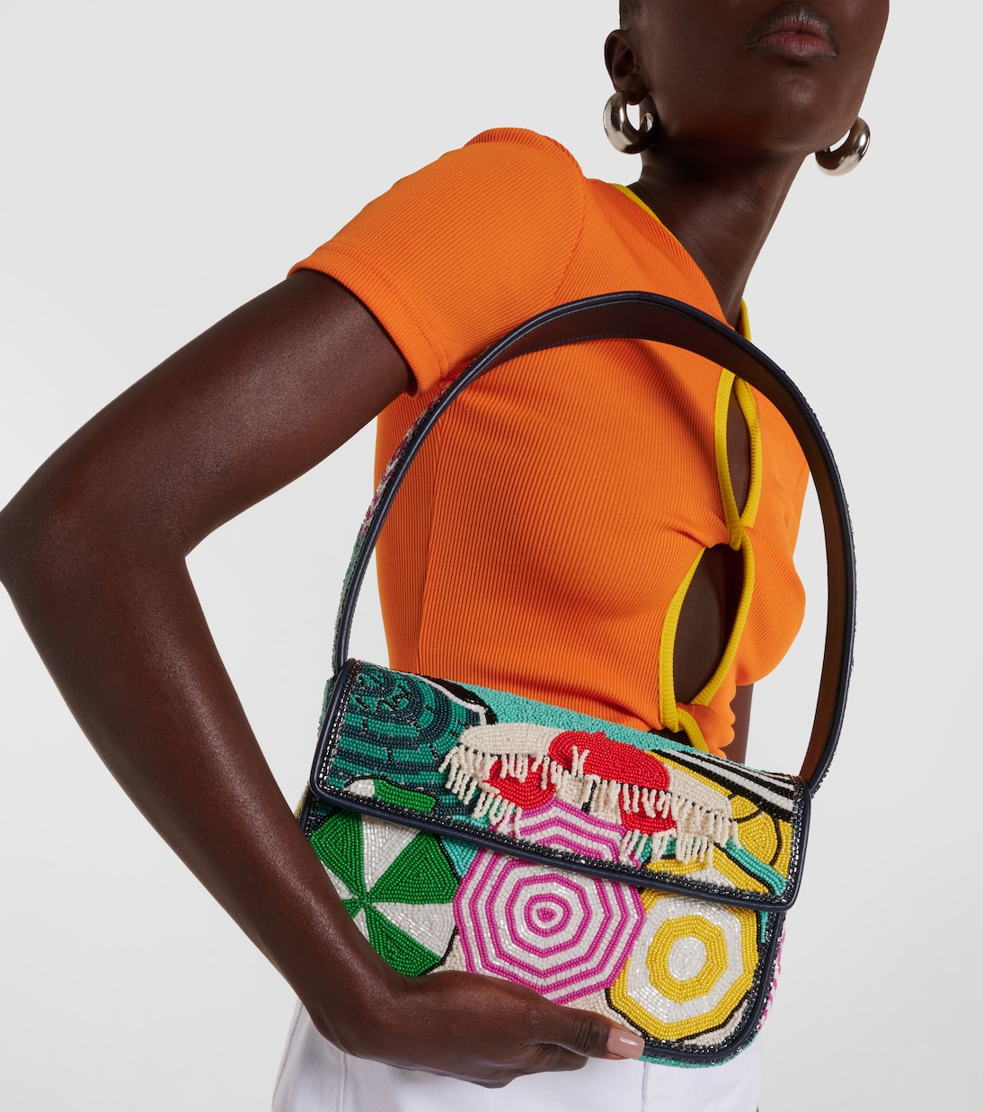 Tommy beaded shoulder bag | Staud