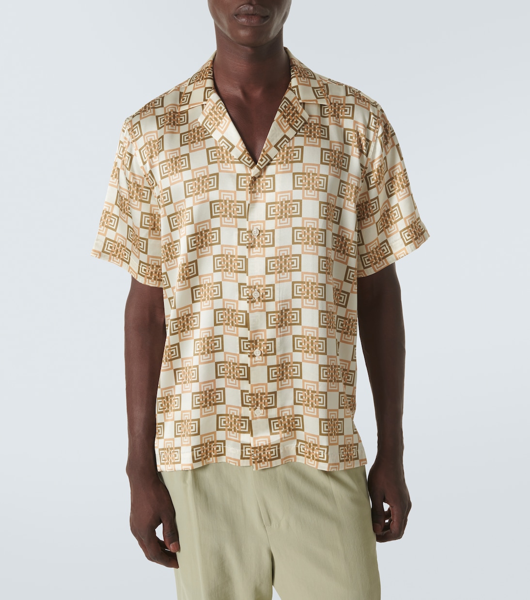 Roberto printed silk bowling shirt | Frescobol Carioca