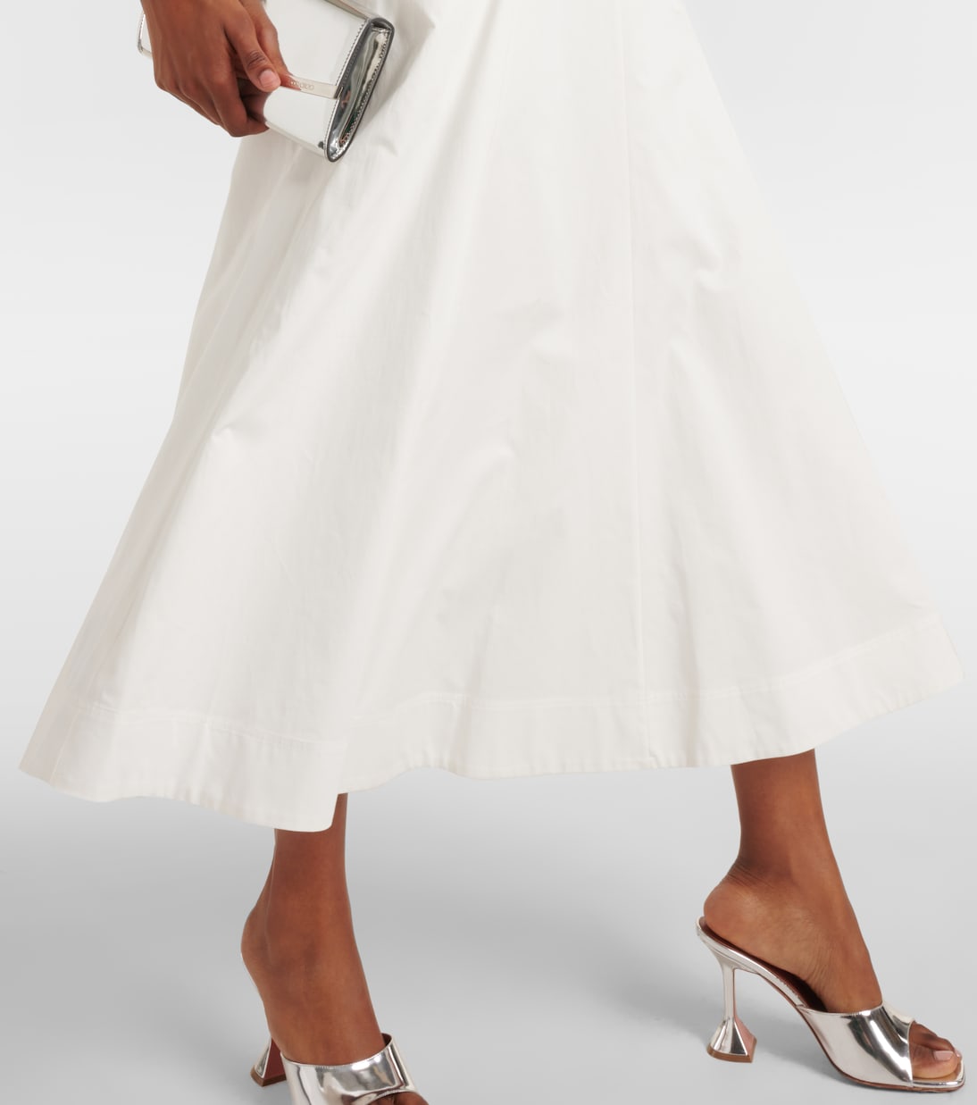 One-shoulder cotton poplin midi dress | Roland Mouret