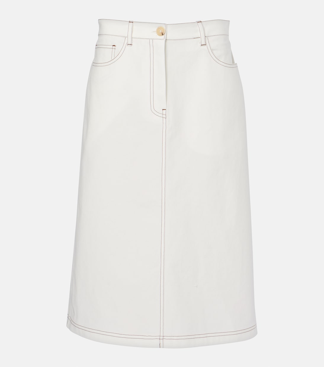Falda midi de denim de tiro alto | Toteme
